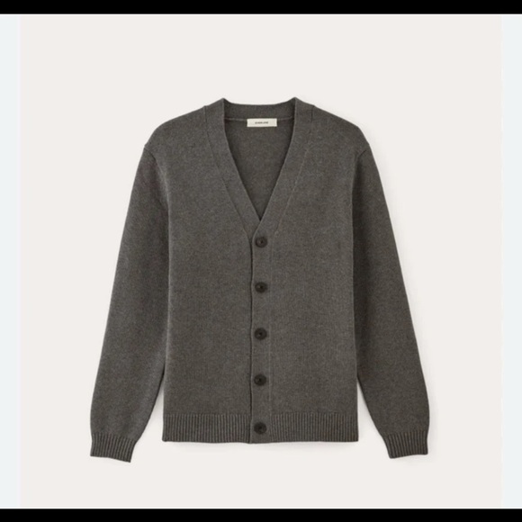 Everlane Organic Cotton Blend Charcoal Grey Button Front Cardigan 
size Small - Picture 2 of 12